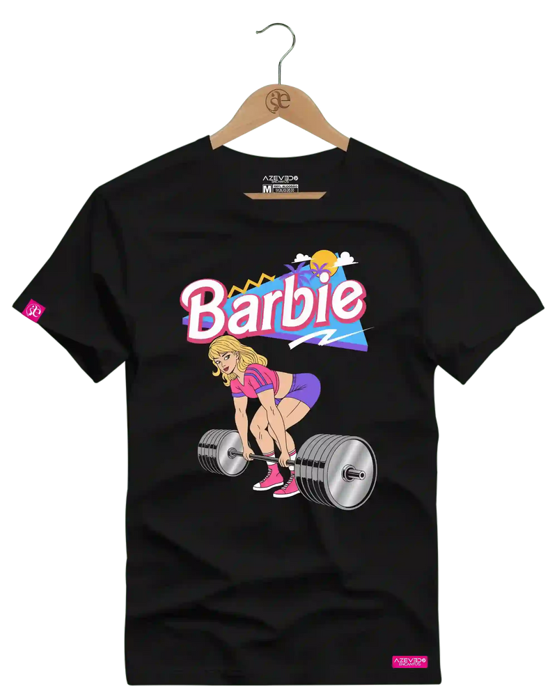 Camiseta Algodão Premium Estampa Barbie Fitness