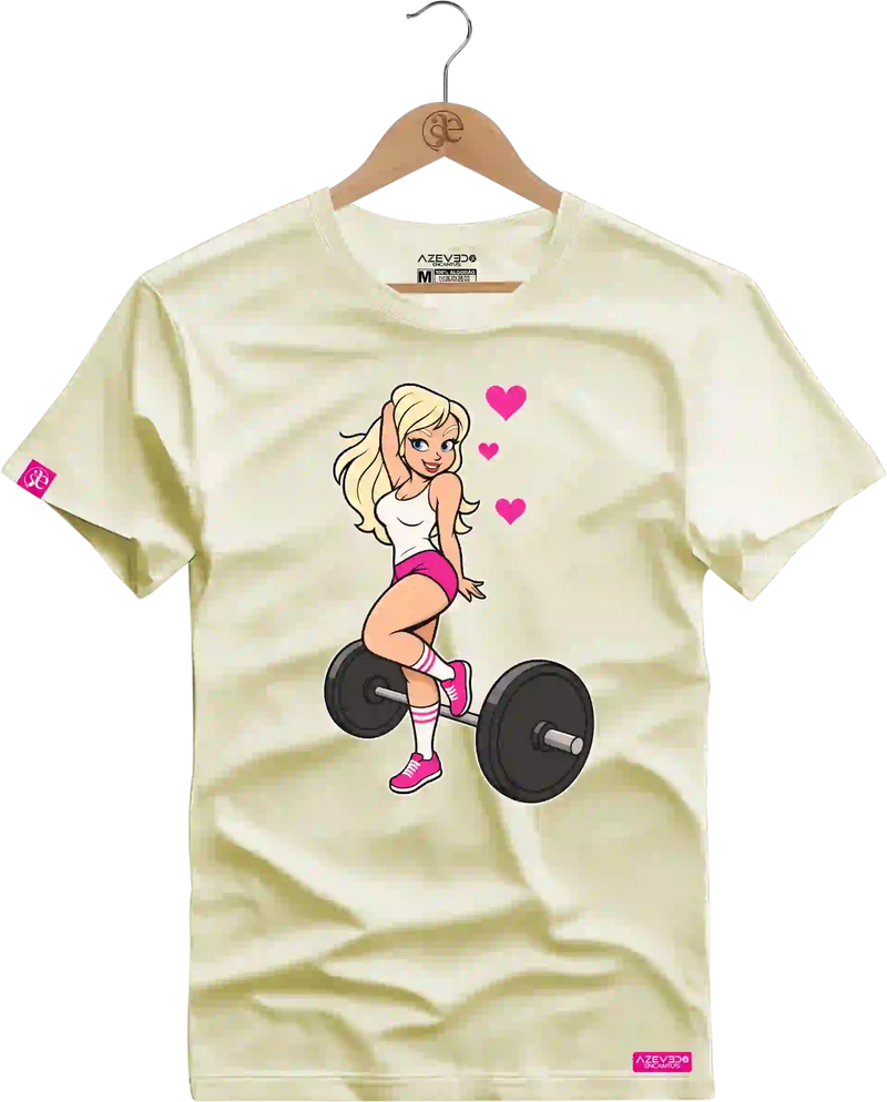 Camiseta Algodão Premium Estampa Barbie Love Fitness