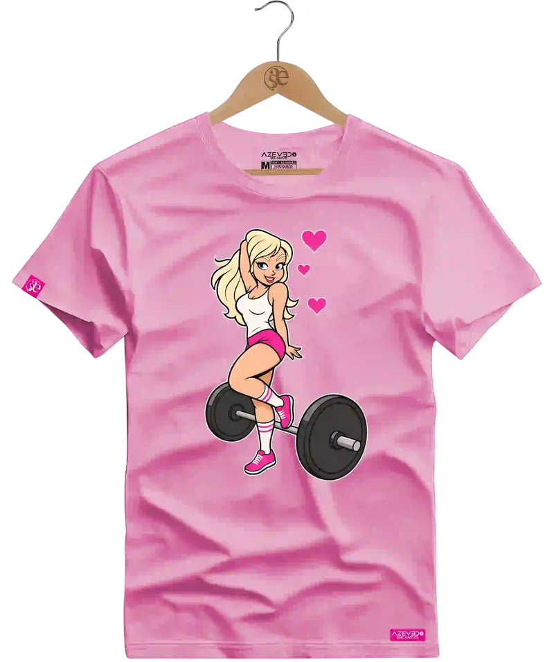 Camiseta Algodão Premium Estampa Barbie Love Fitness