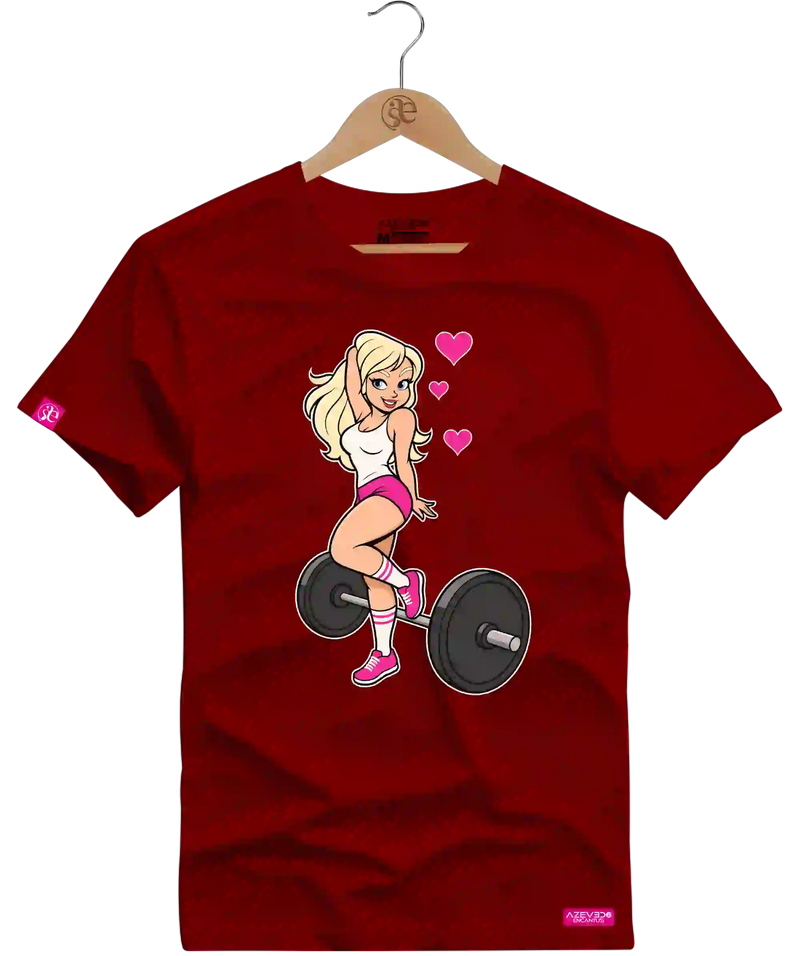 Camiseta Algodão Premium Estampa Barbie Love Fitness