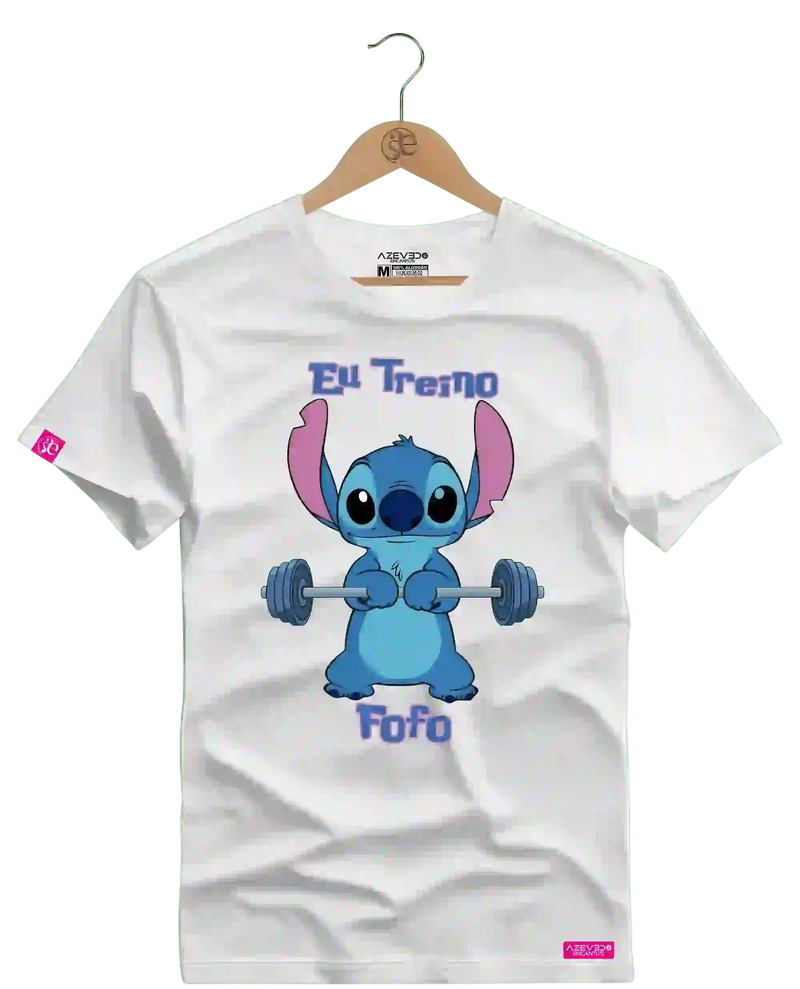 Camiseta Algodão Premium Estampa Stitch Fitness