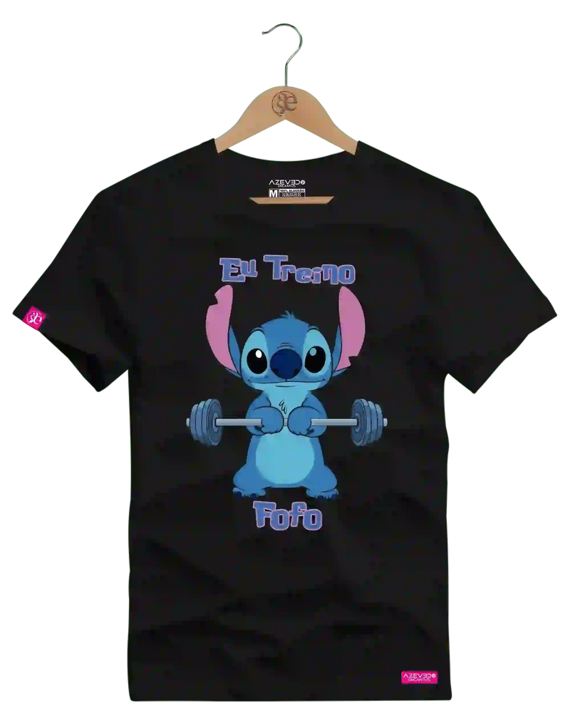 Camiseta Algodão Premium Estampa Stitch Fitness