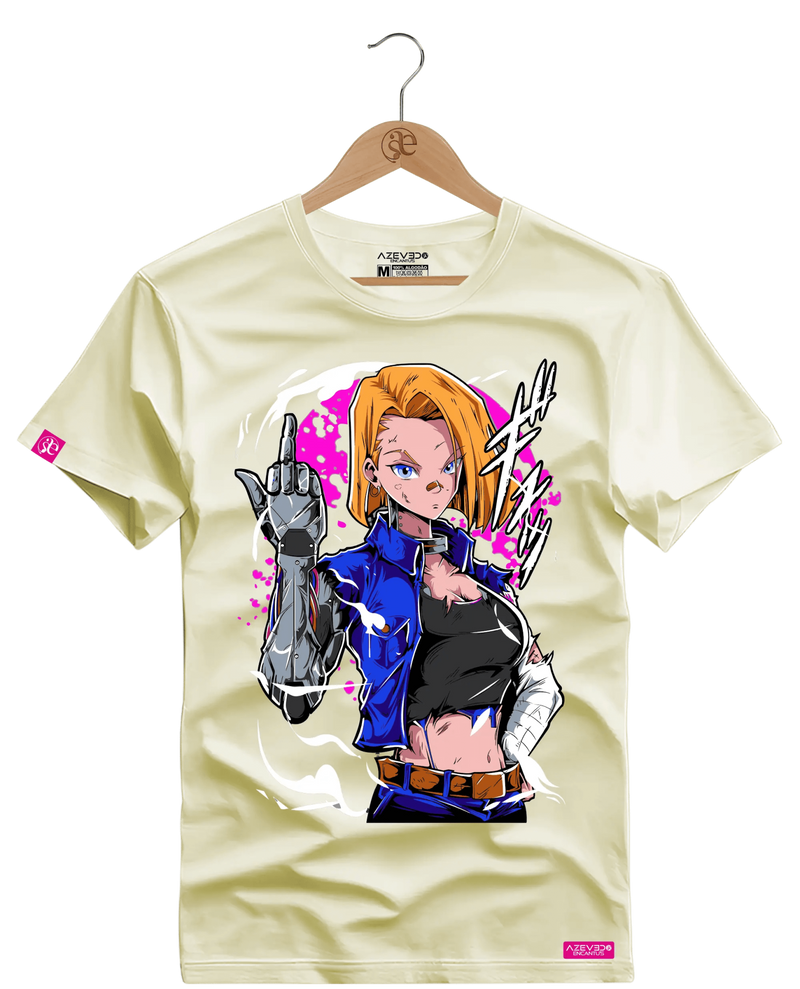 Camiseta Algodão Premium Android 18 - Azevedo Encantu's