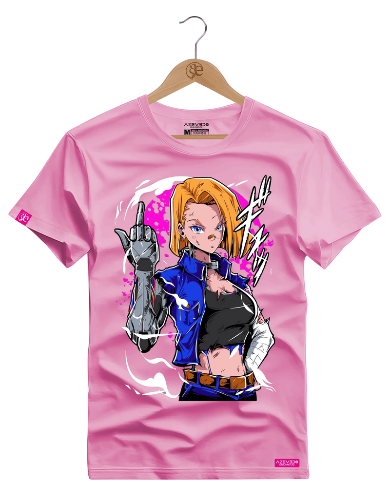 Camiseta Algodão Premium Android 18 - Azevedo Encantu's