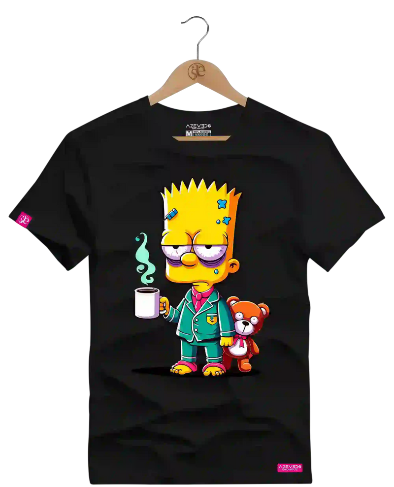 Camiseta Algodão Premium Estampa Bart Café - Azevedo Encantu's