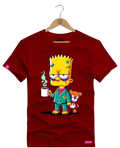 Camiseta Algodão Premium Estampa Bart Café - Azevedo Encantu's