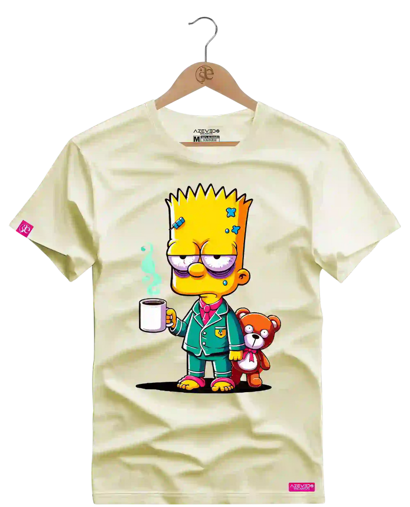 Camiseta Algodão Premium Estampa Bart Café - Azevedo Encantu's
