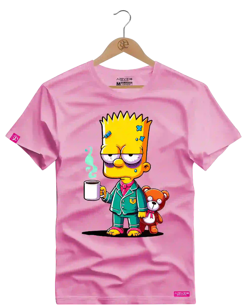 Camiseta Algodão Premium Estampa Bart Café - Azevedo Encantu's