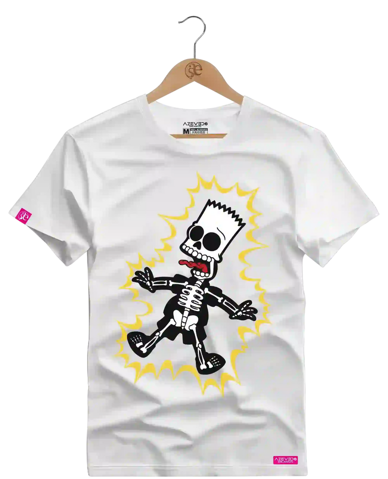Camiseta Algodão Premium Estampa Bart Choque - Azevedo Encantu's