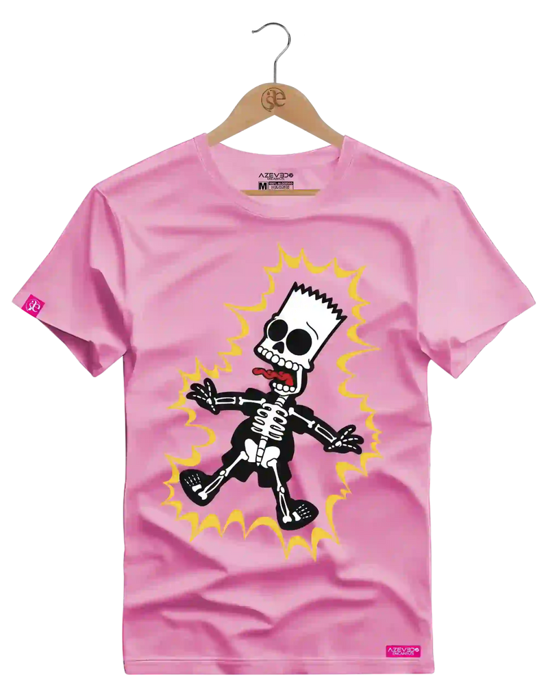 Camiseta Algodão Premium Estampa Bart Choque - Azevedo Encantu's