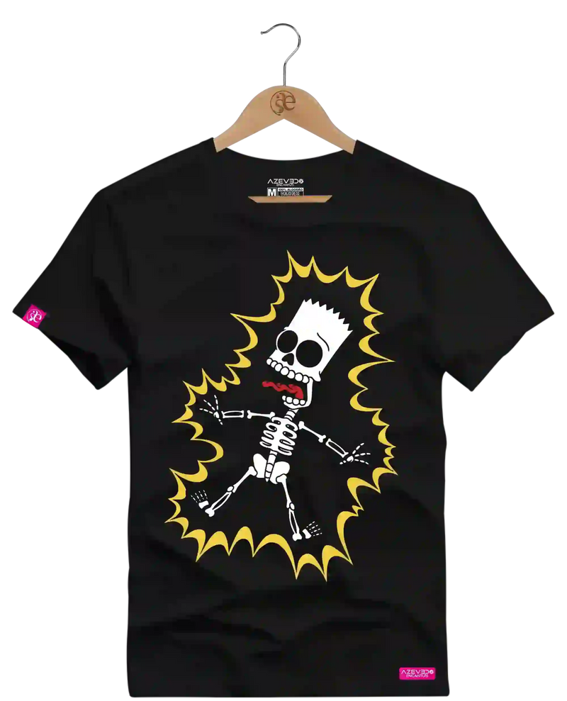 Camiseta Algodão Premium Estampa Bart Choque - Azevedo Encantu's