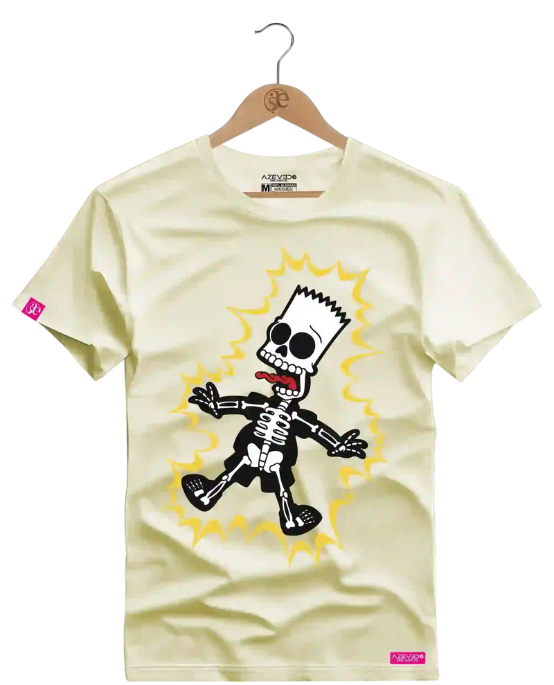 Camiseta Algodão Premium Estampa Bart Choque - Azevedo Encantu's