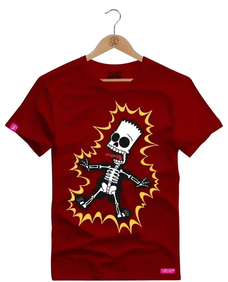 Camiseta Algodão Premium Estampa Bart Choque - Azevedo Encantu's