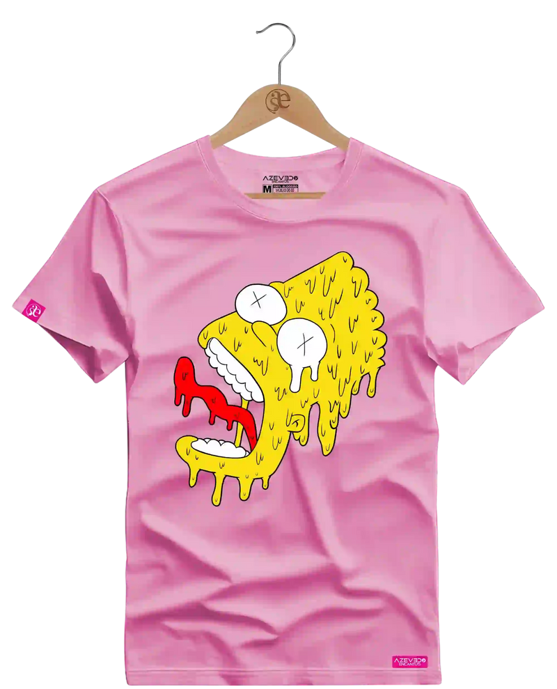 Camiseta Algodão Premium Estampa Bart Derretendo - Azevedo Encantu's
