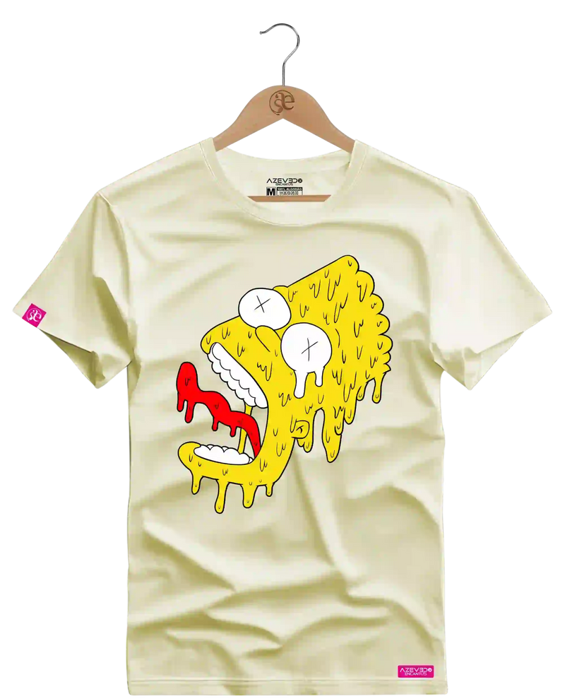 Camiseta Algodão Premium Estampa Bart Derretendo - Azevedo Encantu's