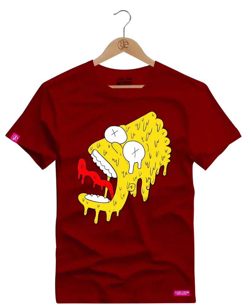 Camiseta Algodão Premium Estampa Bart Derretendo - Azevedo Encantu's