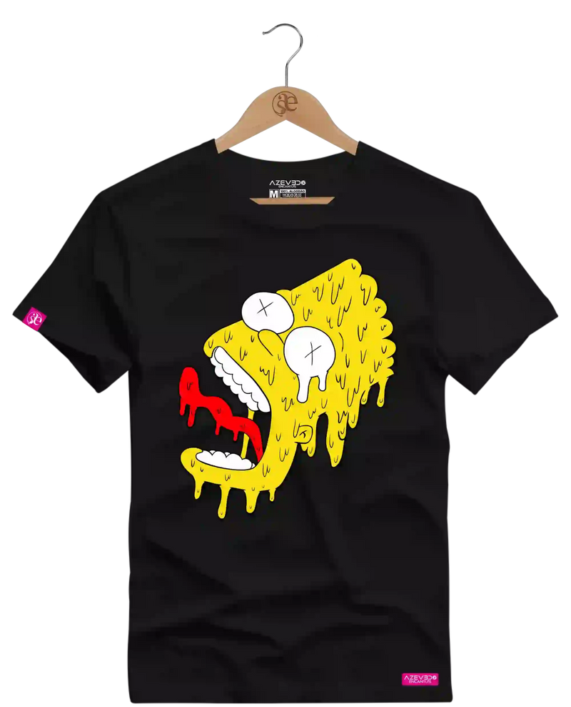 Camiseta Algodão Premium Estampa Bart Derretendo - Azevedo Encantu's