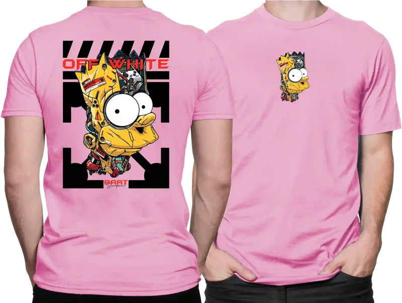 Camiseta Algodão Premium Estampa Bart Off White - Azevedo Encantu's