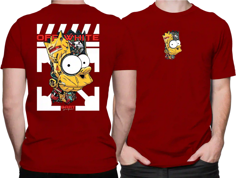 Camiseta Algodão Premium Estampa Bart Off White - Azevedo Encantu's