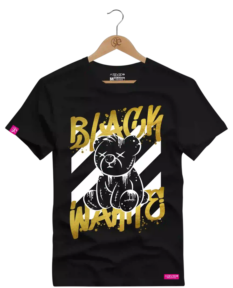 Camiseta Algodão Premium Estampa Black White - Azevedo Encantu's