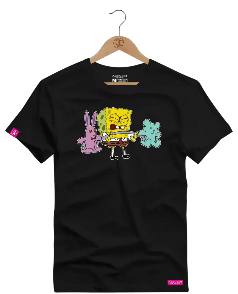 Camiseta Algodão Premium Estampa Bob Esponja Fitness - Azevedo Encantu's
