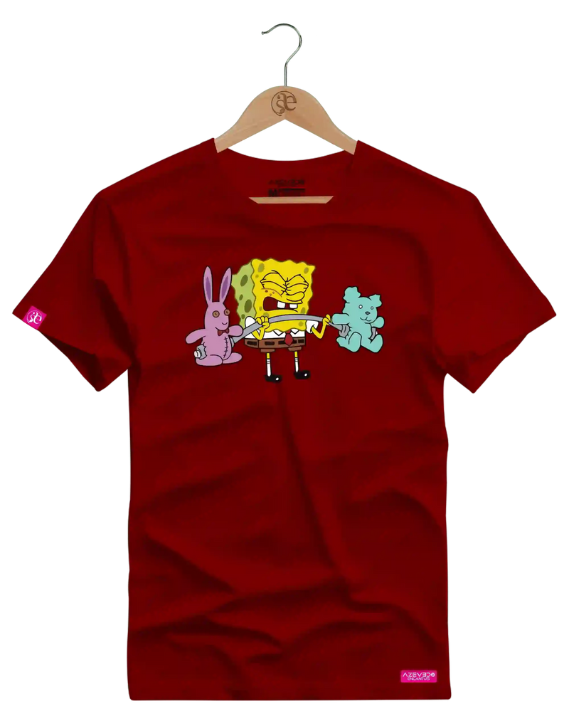 Camiseta Algodão Premium Estampa Bob Esponja Fitness - Azevedo Encantu's