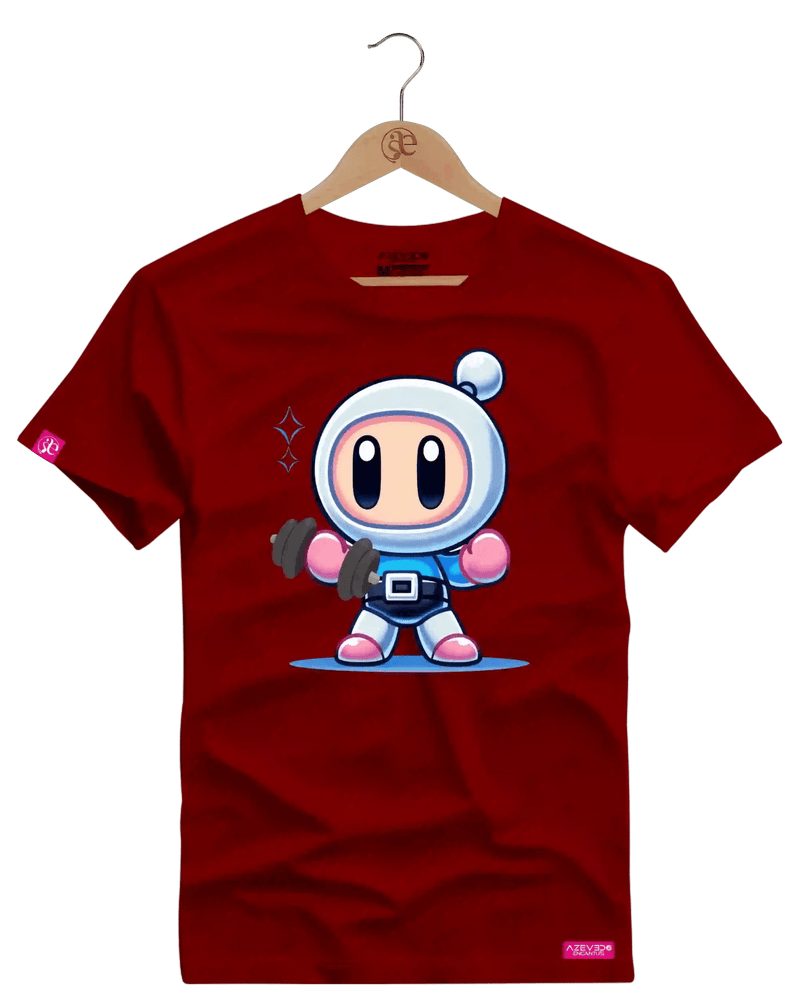 Camiseta Algodão Premium Estampa Bomberman Fitness - Azevedo Encantu's