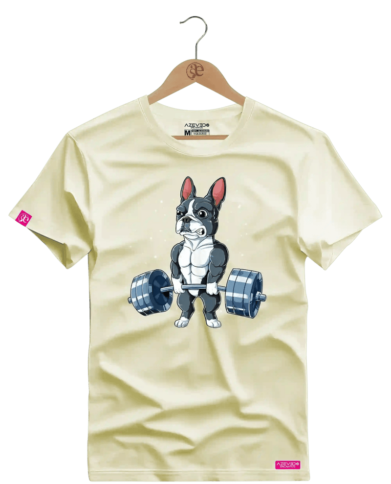 Camiseta Algodão Premium Estampa Bulldog Fitness - Azevedo Encantu's