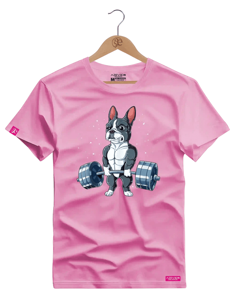 Camiseta Algodão Premium Estampa Bulldog Fitness - Azevedo Encantu's