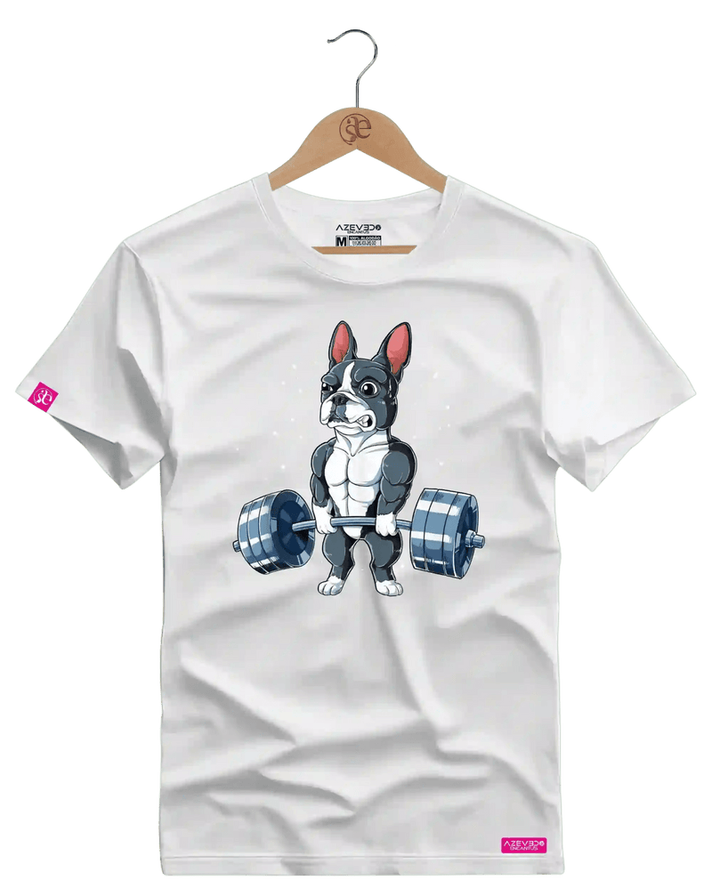 Camiseta Algodão Premium Estampa Bulldog Fitness - Azevedo Encantu's