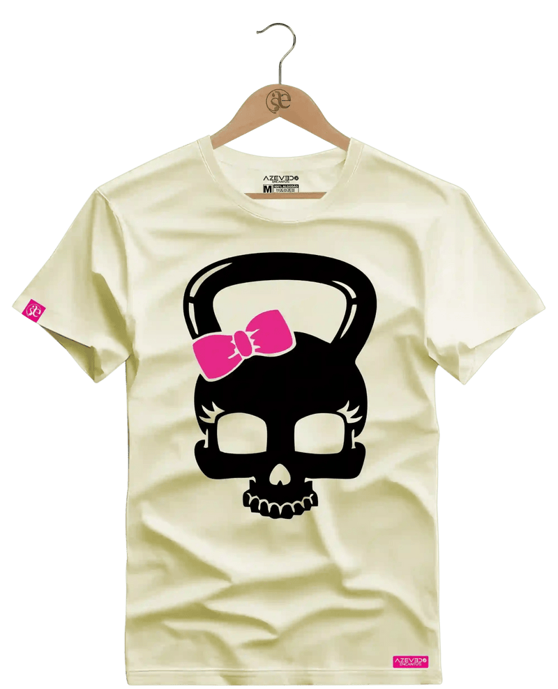 Camiseta Algodão Premium Estampa Caveira Fitness - Azevedo Encantu's