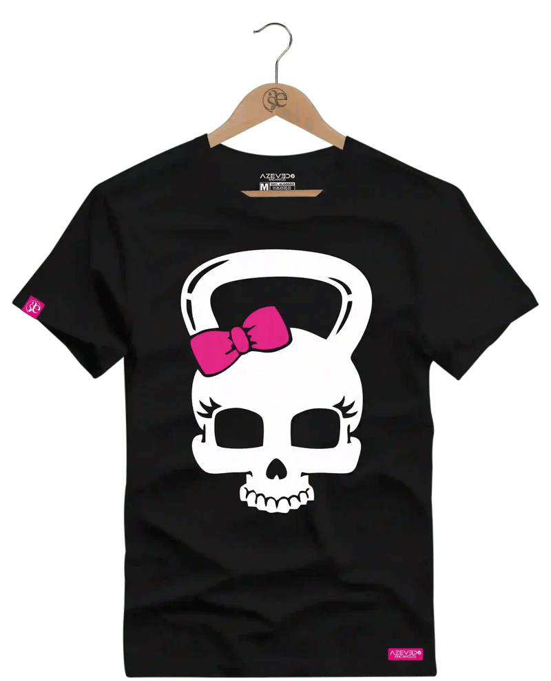 Camiseta Algodão Premium Estampa Caveira Fitness - Azevedo Encantu's