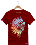 Camiseta Algodão Premium Estampa Caveira Índio - Azevedo Encantu's