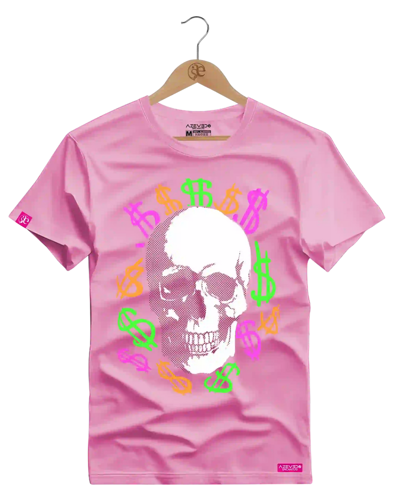 Camiseta Algodão Premium Estampa Caveira Money - Azevedo Encantu's