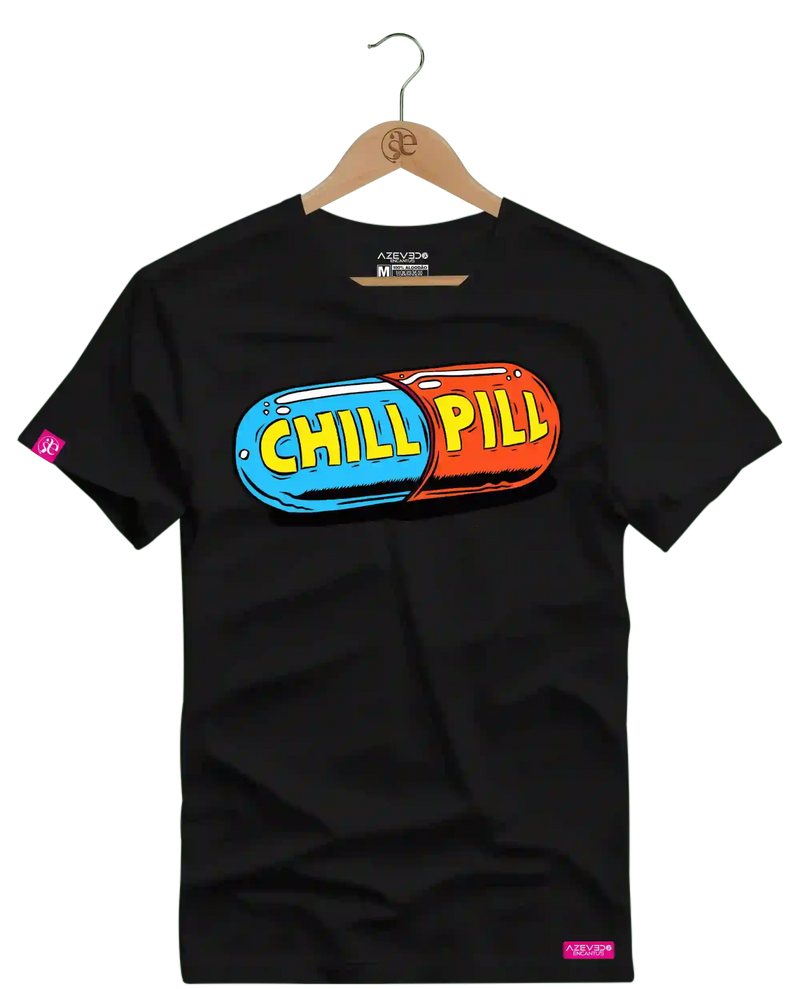Camiseta Algodão Premium Estampa Chill Pill Fitness - Azevedo Encantu's