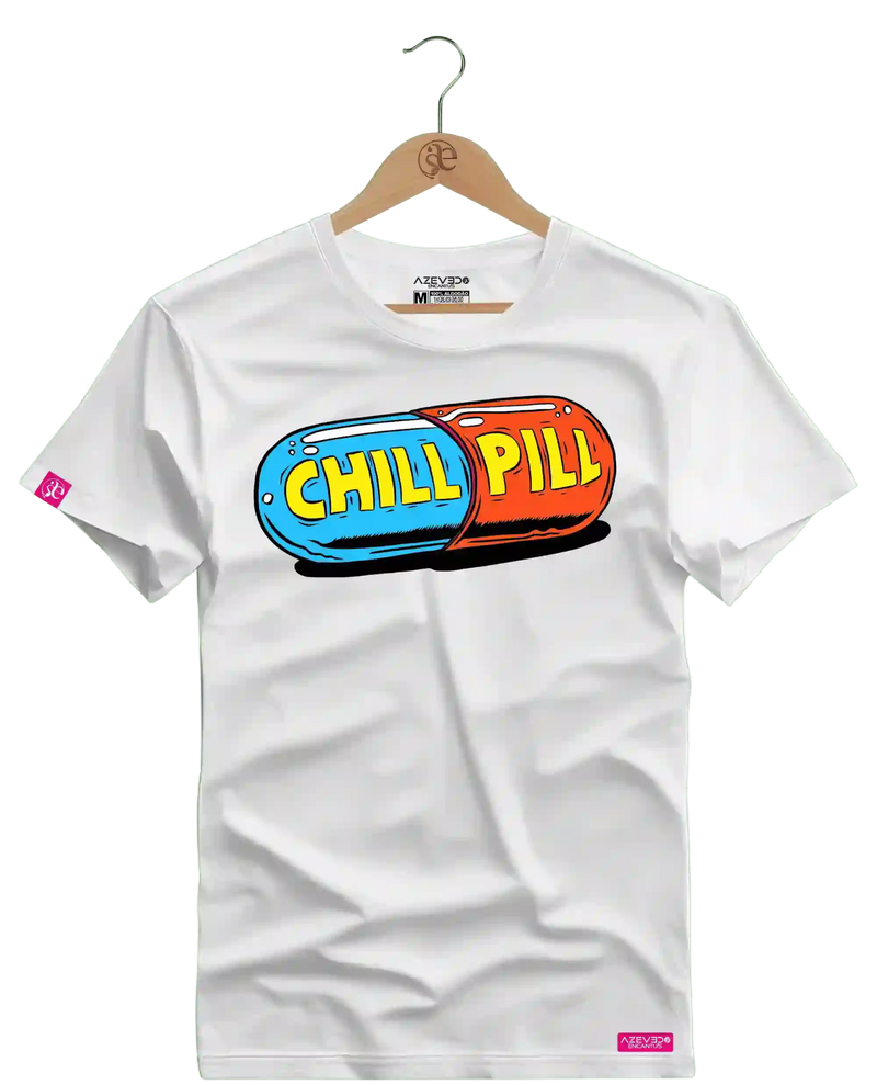 Camiseta Algodão Premium Estampa Chill Pill Fitness - Azevedo Encantu's