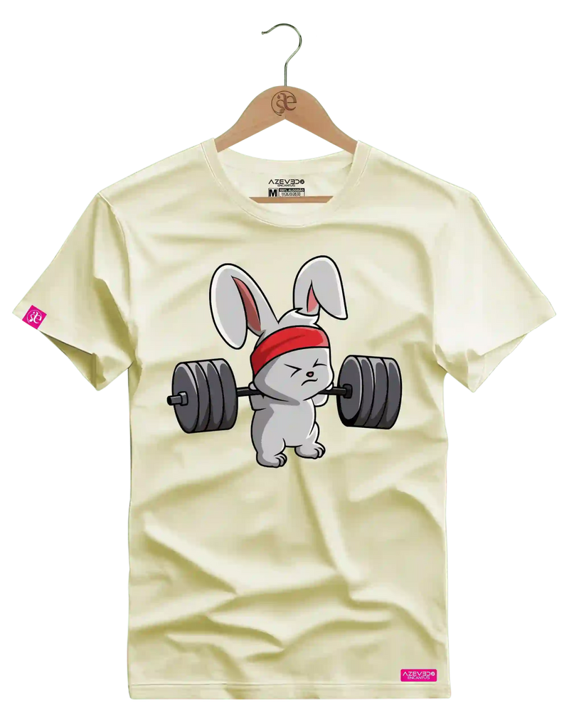 Camiseta Algodão Premium Estampa Coelho Baby Fitness - Azevedo Encantu's