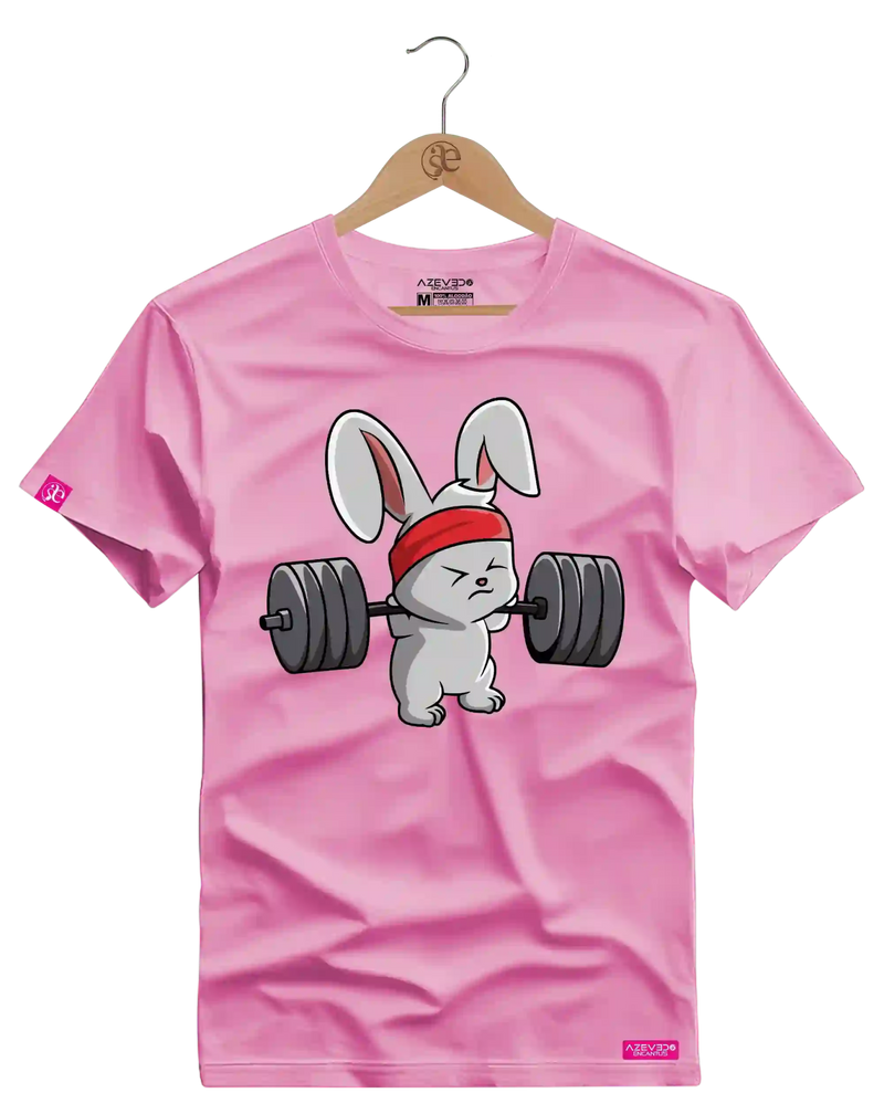 Camiseta Algodão Premium Estampa Coelho Baby Fitness - Azevedo Encantu's