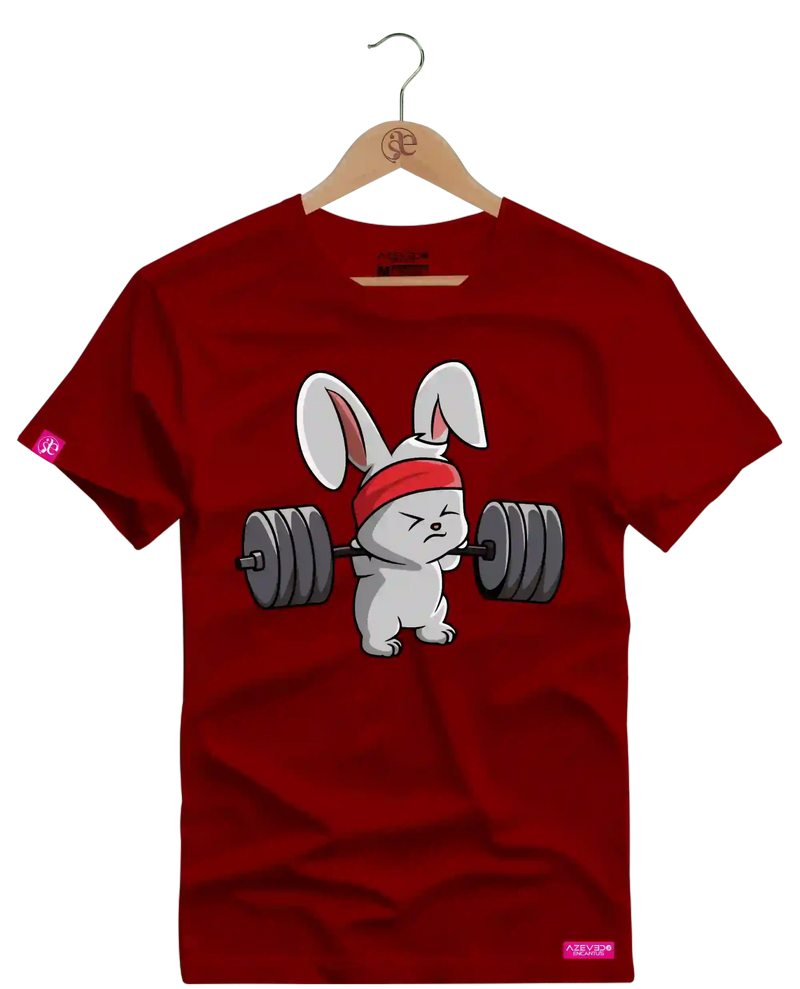 Camiseta Algodão Premium Estampa Coelho Baby Fitness - Azevedo Encantu's