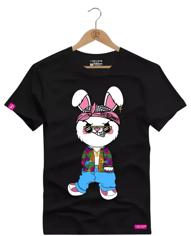 Camiseta Algodão Premium Estampa Coelho Bad Bunny - Azevedo Encantu's