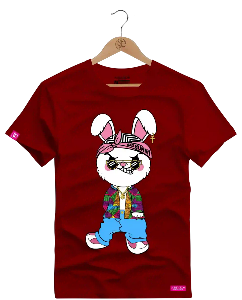 Camiseta Algodão Premium Estampa Coelho Bad Bunny - Azevedo Encantu's