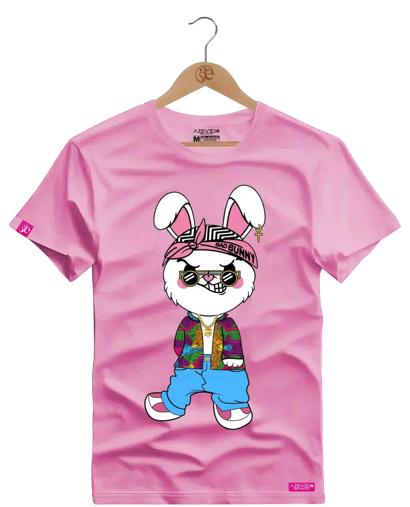Camiseta Algodão Premium Estampa Coelho Bad Bunny - Azevedo Encantu's
