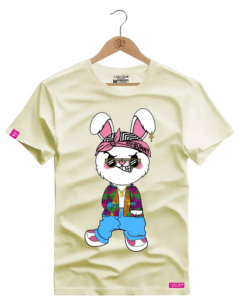 Camiseta Algodão Premium Estampa Coelho Bad Bunny - Azevedo Encantu's