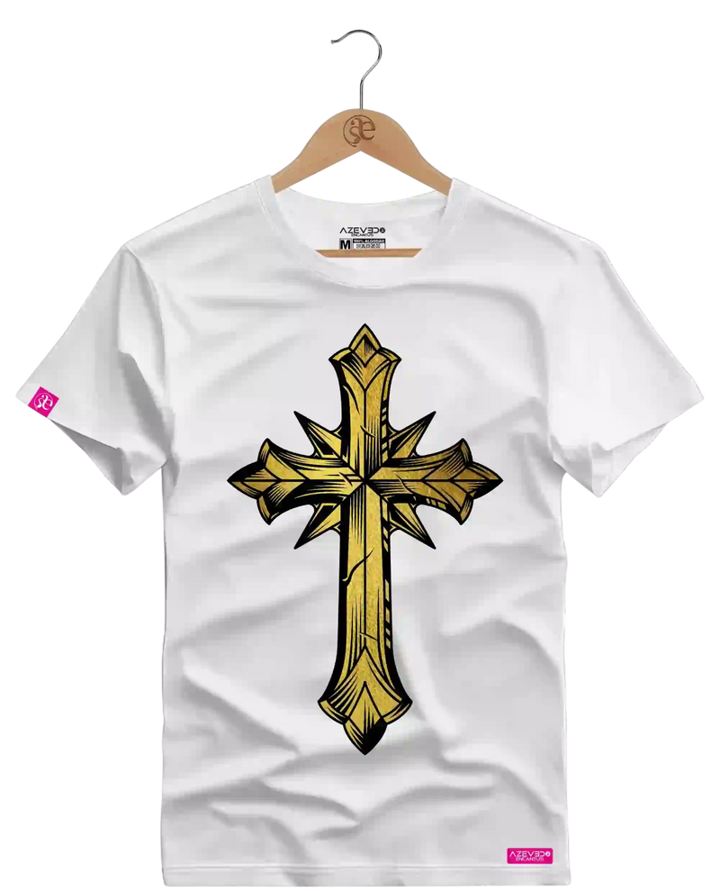 Camiseta Algodão Premium Estampa Cruz - Azevedo Encantu's