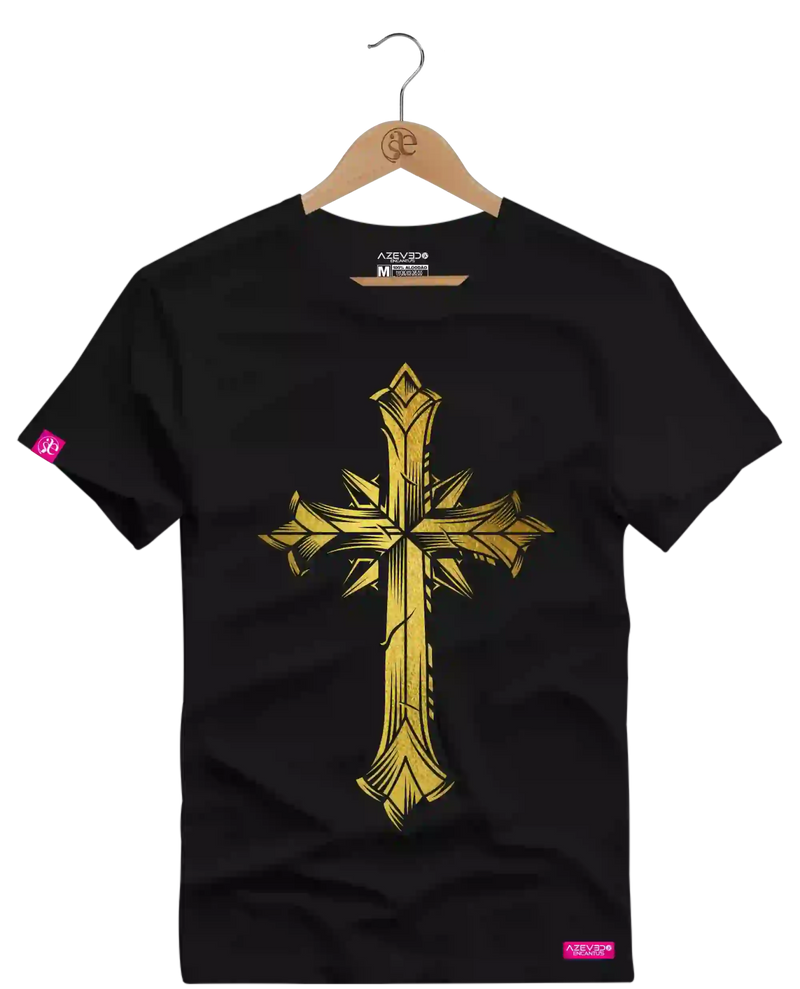 Camiseta Algodão Premium Estampa Cruz - Azevedo Encantu's