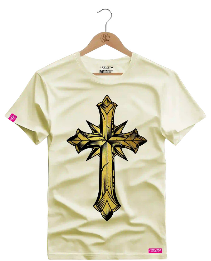Camiseta Algodão Premium Estampa Cruz - Azevedo Encantu's