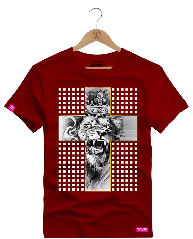Camiseta Algodão Premium Estampa Cruz Leão - Azevedo Encantu's