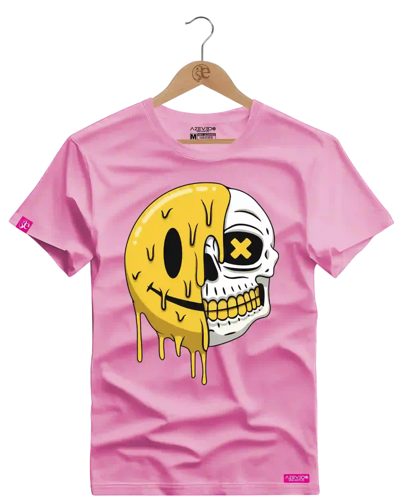 Camiseta Algodão Premium Estampa Emoji Caveira - Azevedo Encantu's