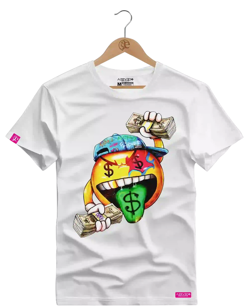 Camiseta Algodão Premium Estampa Emoji Money - Azevedo Encantu's