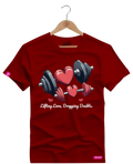 Camiseta Algodão Premium Estampa Fitness Lifting Love Dropping Doubts - Azevedo Encantu's